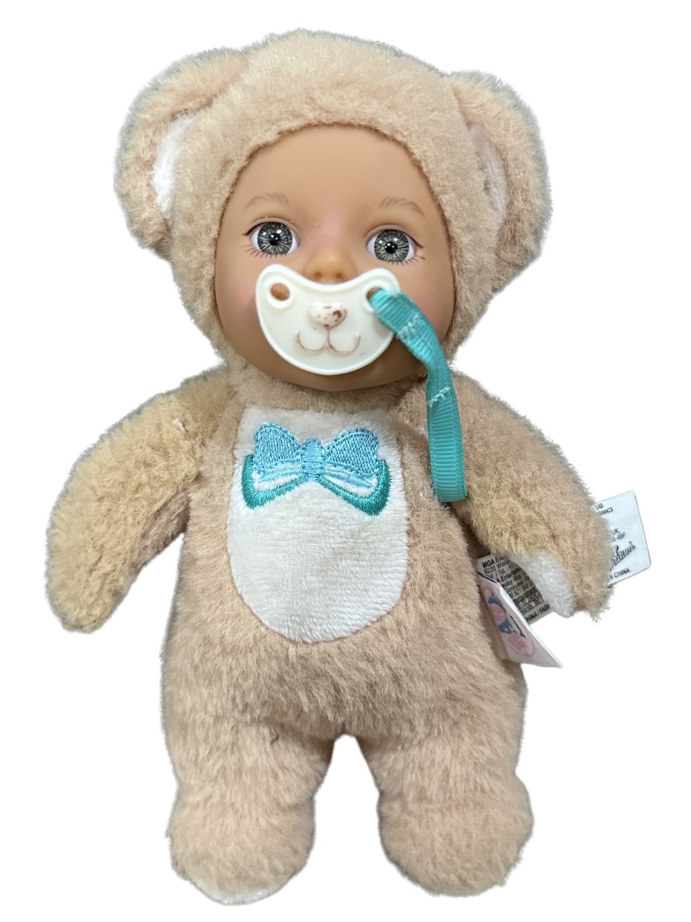 Baby Born Cozy Cuties 7" Plush Bear Baby Doll w/ Attached Pacifier Zapf Creation